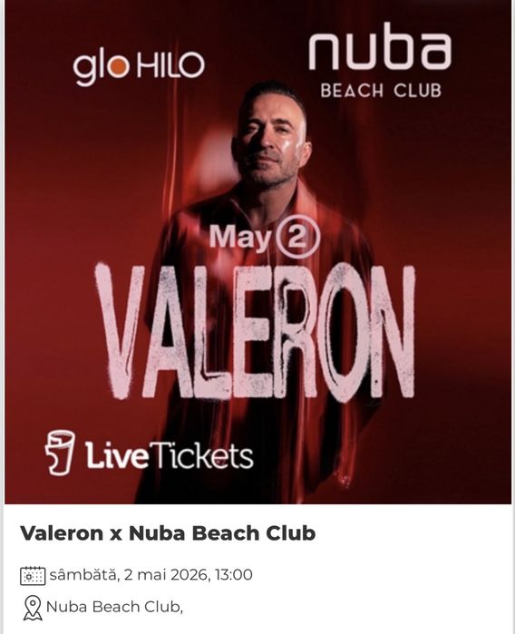 Vand 2 bilete Nuba beach