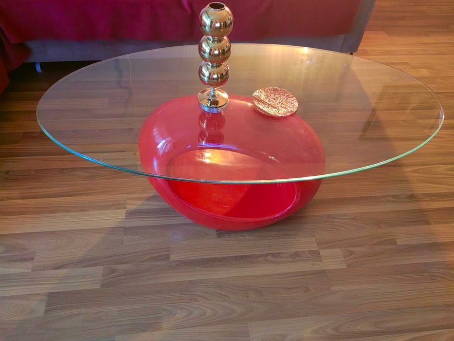 Холна маса April-E20 чисто стъкло , червена