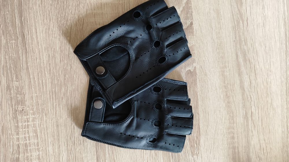 Кожени моторъкавици без пръсти