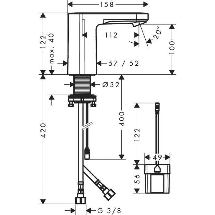 baterie lavoar HansGrohe