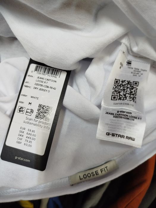 Оригинална тениска G-Star Raw Cartoon Loose S , M , L нова мъжка бяла