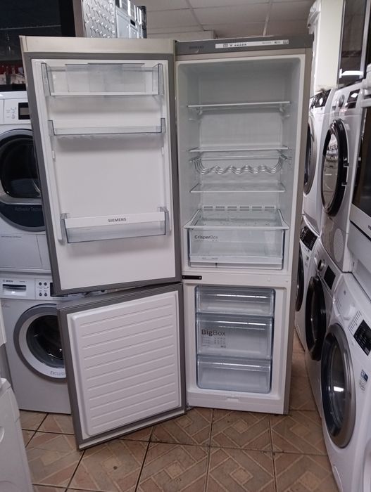 Иноксов комбиниран хладилник с фризер Сименс Siemens 2 години гаранция