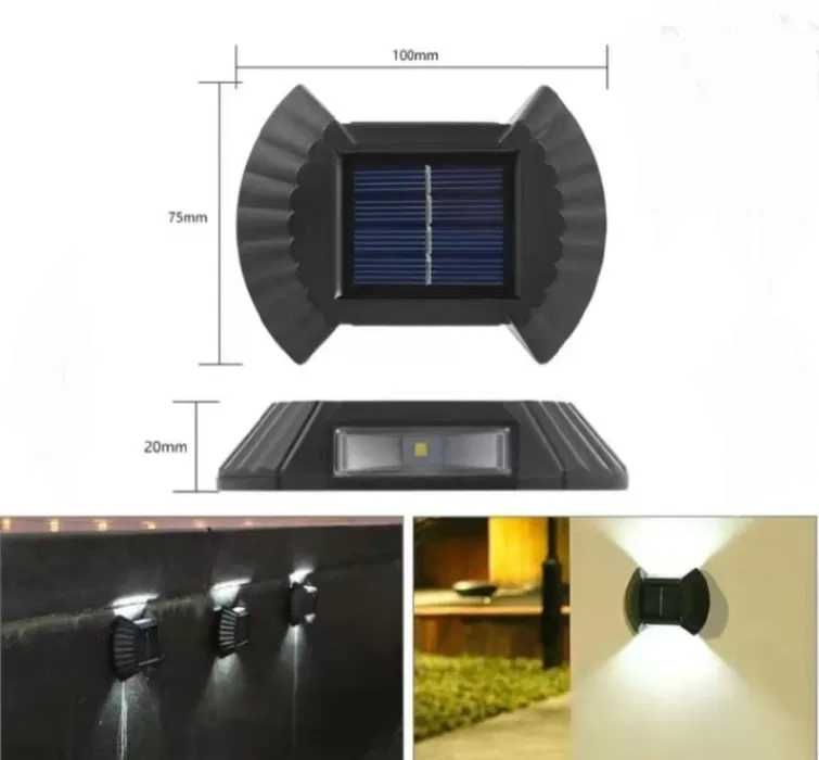 Set 4,8 sau 12 lampi solare de perete iluminare sus-jos IP 65
