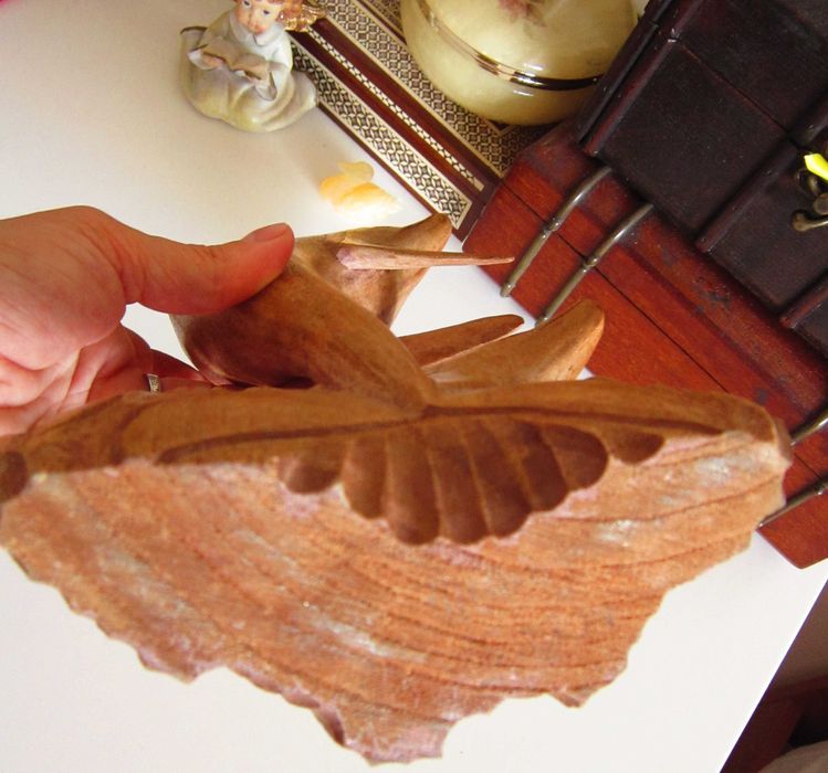 cadou rar feng shui Delfini sculptura superba vintage lemn