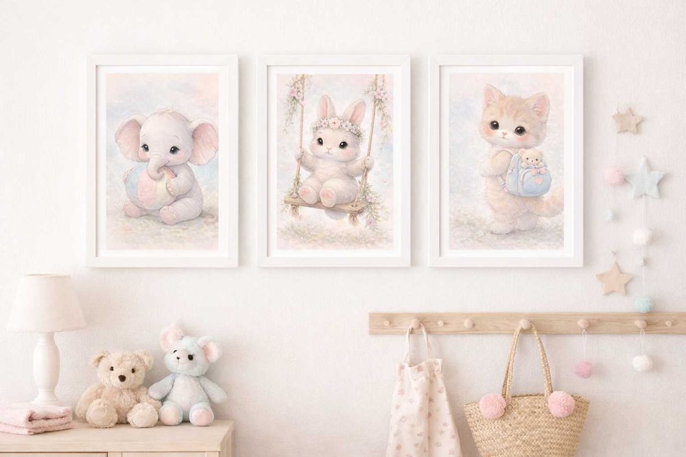 Комплект рамкирани постери за детска стая