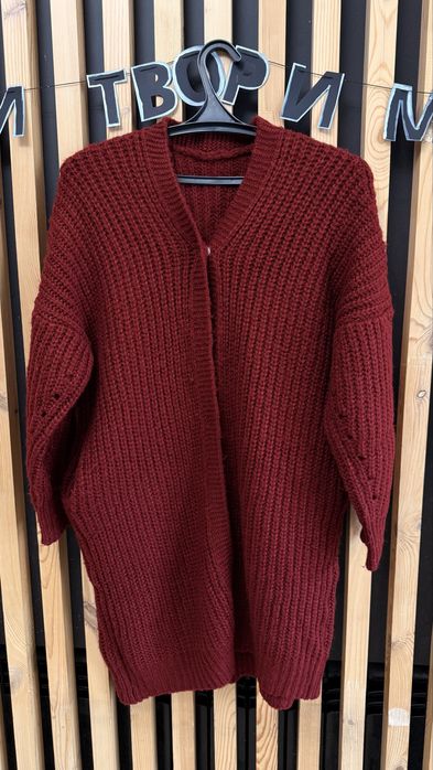 Кардиган в цвете бургунди