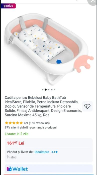 Vand cadita baie bebe