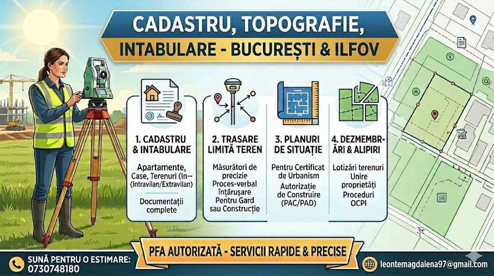 Cadastru, Intabulare și Servicii Topografice | București - Ilfov