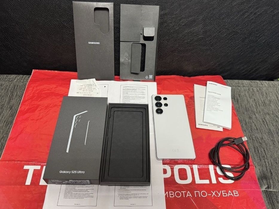КАТО НОВ 256GB Samsung S25 Ultra Технополис Гаранция 2027 White | Бял