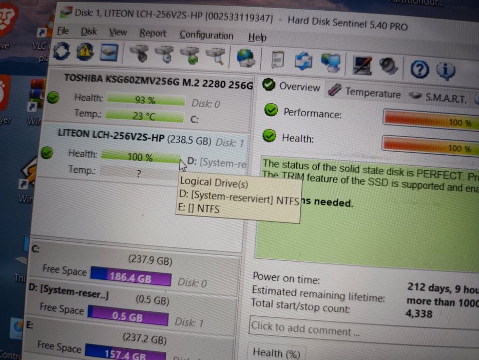 Ssd Liteon 256gb 100%