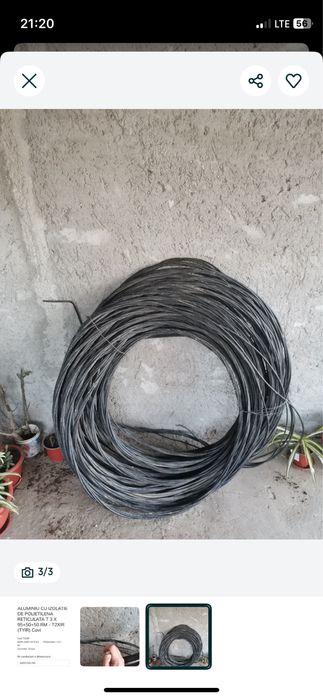 Cablu/bransament de stâlp la casă, 4 fire pe mers