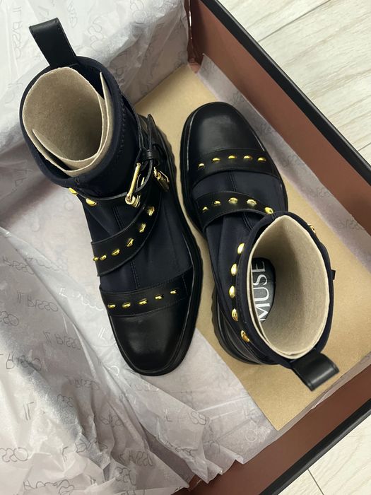 Ghete dama Musette, KEIRA A94, Piele naturală, negru