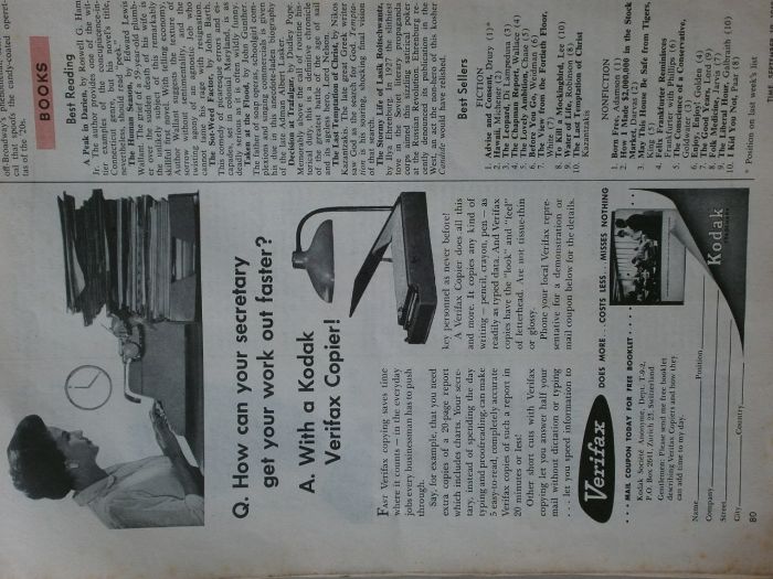 Рядко Ретро Списание Time Тайм от 1960 September 19