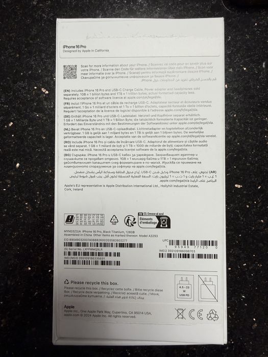 Iphone 16 pro Black Titanium 128fb