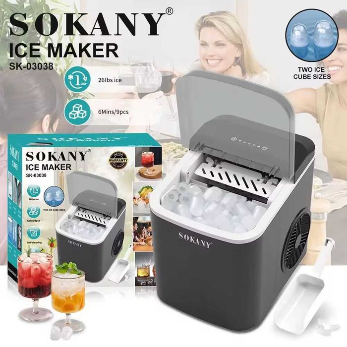 Ледогенератор 12 кг лед Sokany SK-03038, Машина за лед