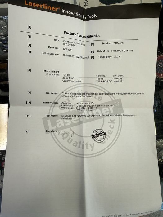 Ротационен Лазерен Нивелир Laserliner Quadrum Green 410 S