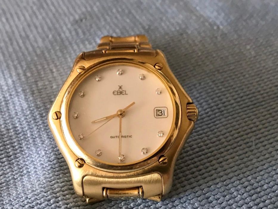 Часовник злато диаманти перлен  18 карата масивен EBEL златен