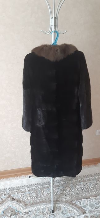 Норковая шуба, воротник соболь