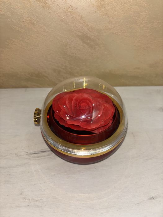 Cadou Valentine’s Day – Trandafir etern sub cupolă cu colier inimă