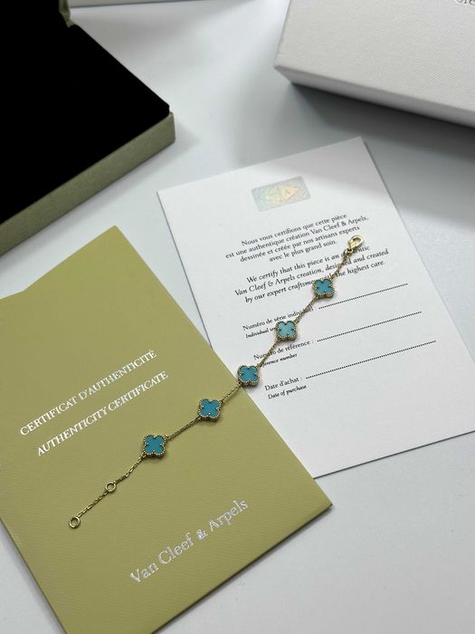 Bracelet MINI Van Cleef & Arpels 5 motifs Gold 750 Turquoise