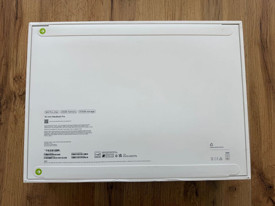 ЧИСТО НОВИ MacBook Pro 16" M4 PRO Chip 14-CPU/20-GPU/24GB RAM/512 SSD