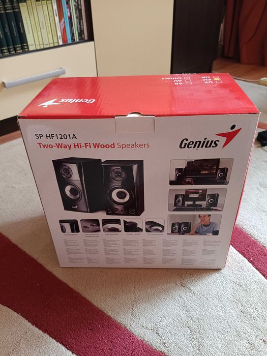 BOXE Stereo 2.0 GENIUS SP-HF1201A, putere 2 x 30 W RMS, 2 căi (woofer 4” + tweeter), egalizor grafic (volum, bass și înalte) LEMN - NOU / SIGILAT