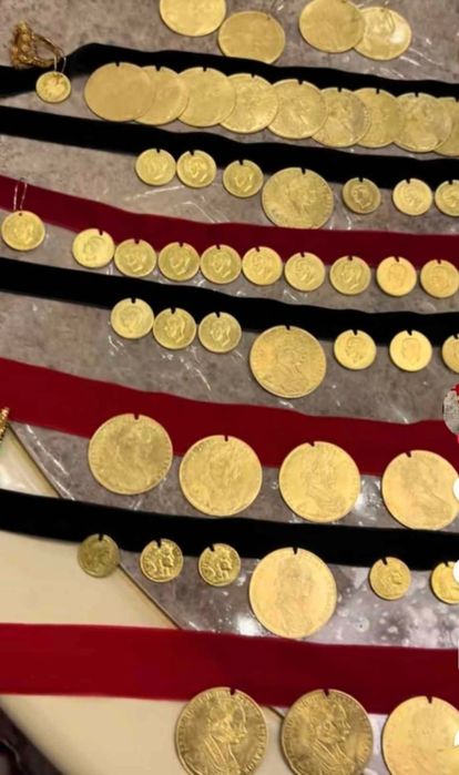 Vand salba si cercei din moneda franc iosef placat