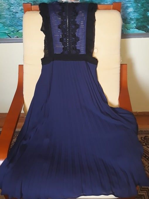 rochie voal bleumarin