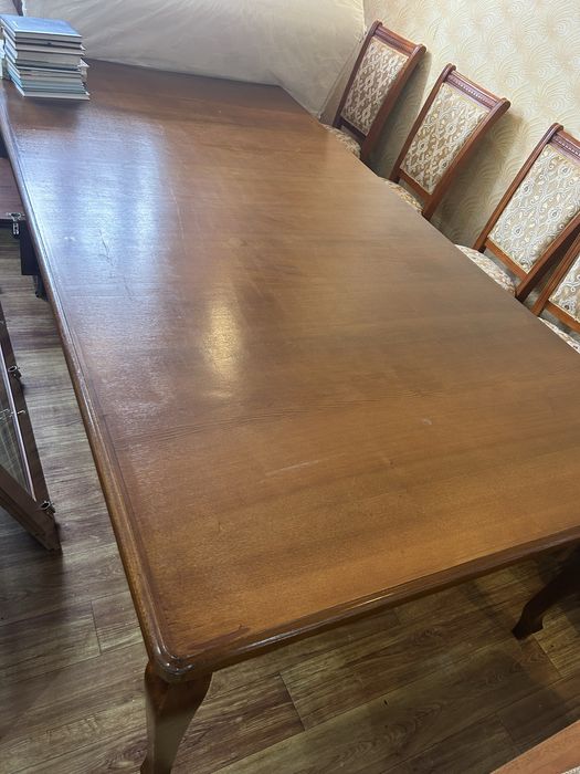 Деревянный стол со стульями (12шт)