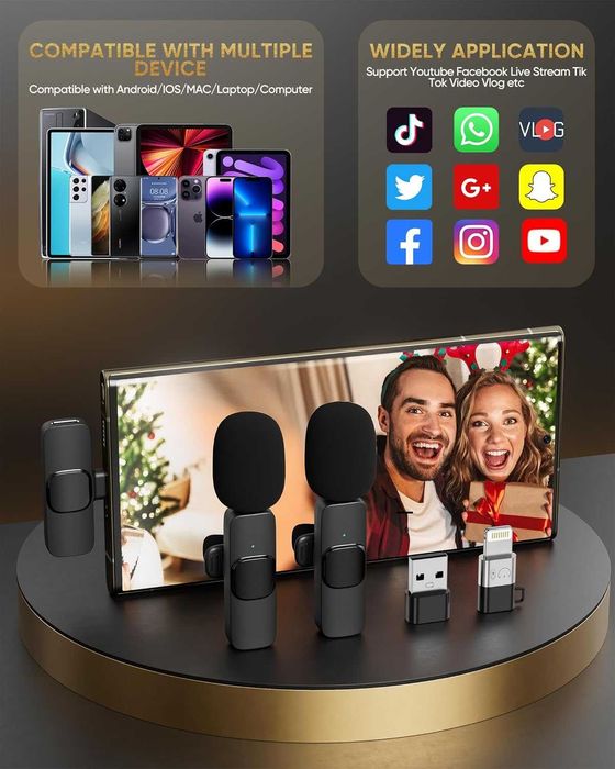 НОВИ, ТЕСТВАНИ безжични петлични микрофони, iPhone/iPad/Android/лаптоп