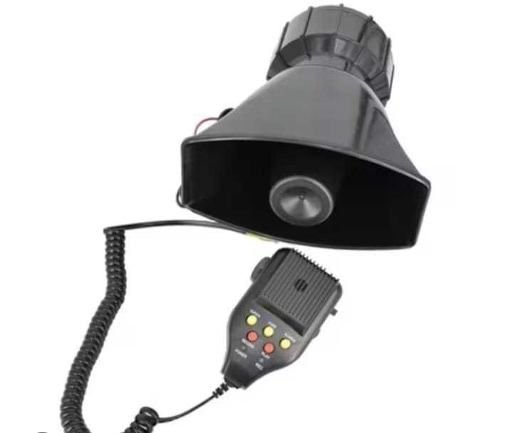Sirena auto 5 melodii  cu microfon si functie de inregistrare 12V 100W