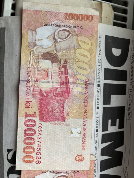 3 x bancnote 100000 100 lei vechi 1998