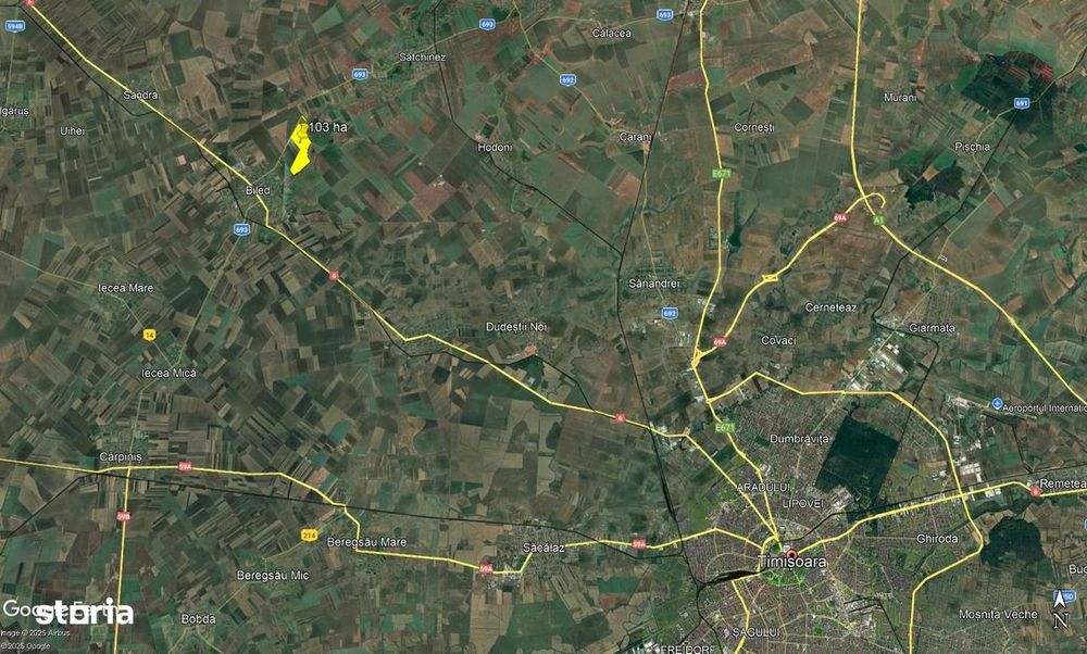 103 ha teren arabil compact, la 25 km de Timisoara