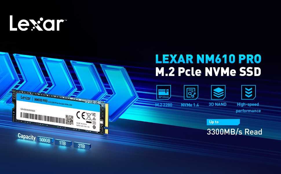 SSD накопитель - Lexar NM610 PRO 512GB - 1TB - 2TB  (M.2 3300 MB/s)