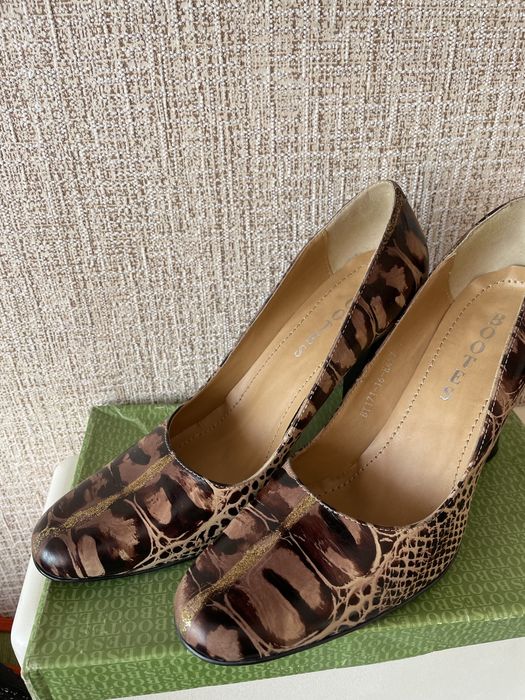 Туфли кожаные звериный принт