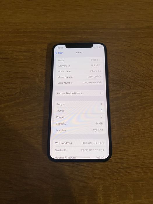 iPhone XS 64 GB silver