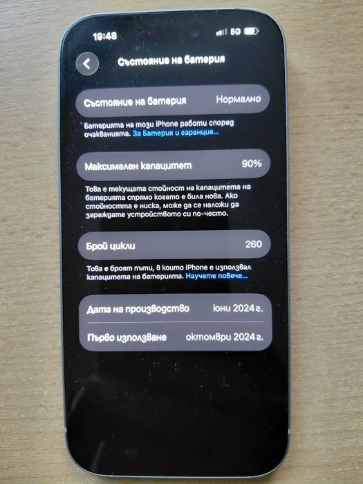 Iphone 15, 128 gb, 90% живот на батерията