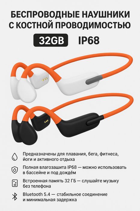Наушники с костной проводимостью для бассейна