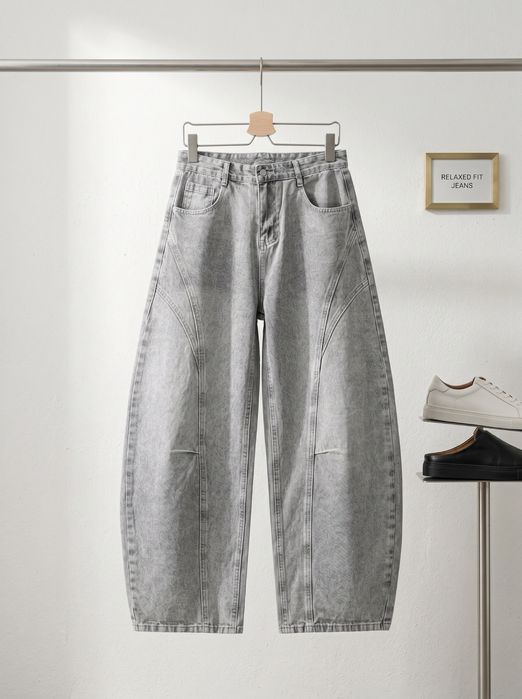 Джинсы baggy серые