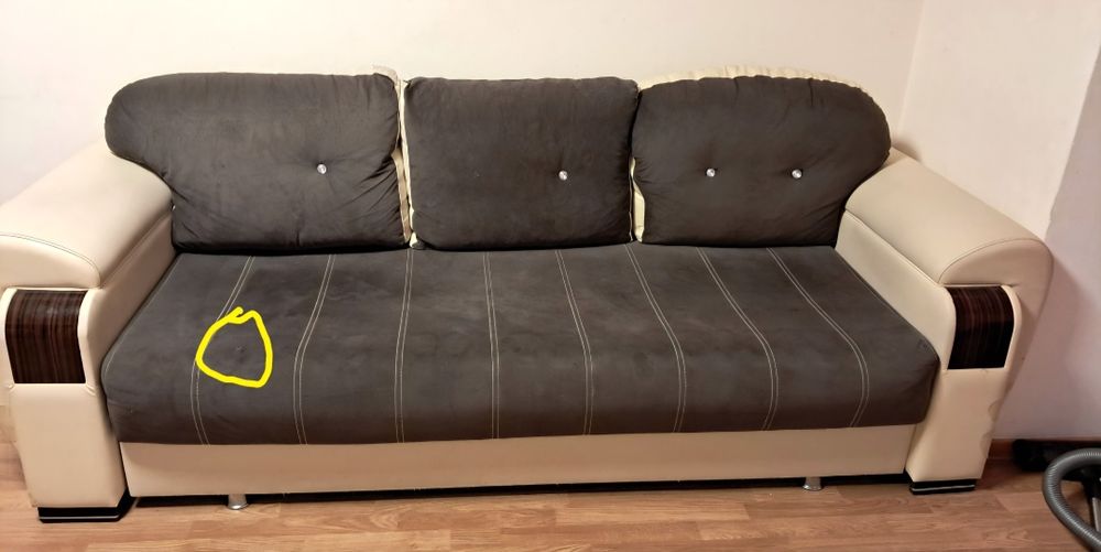 Set Canapea 3 locuri extensibilă, canapea 2 locuri fixă