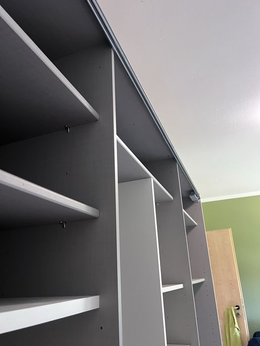Dressing/Dulap 270/207/63 cm 3 usi culisante alb mat/oglinda