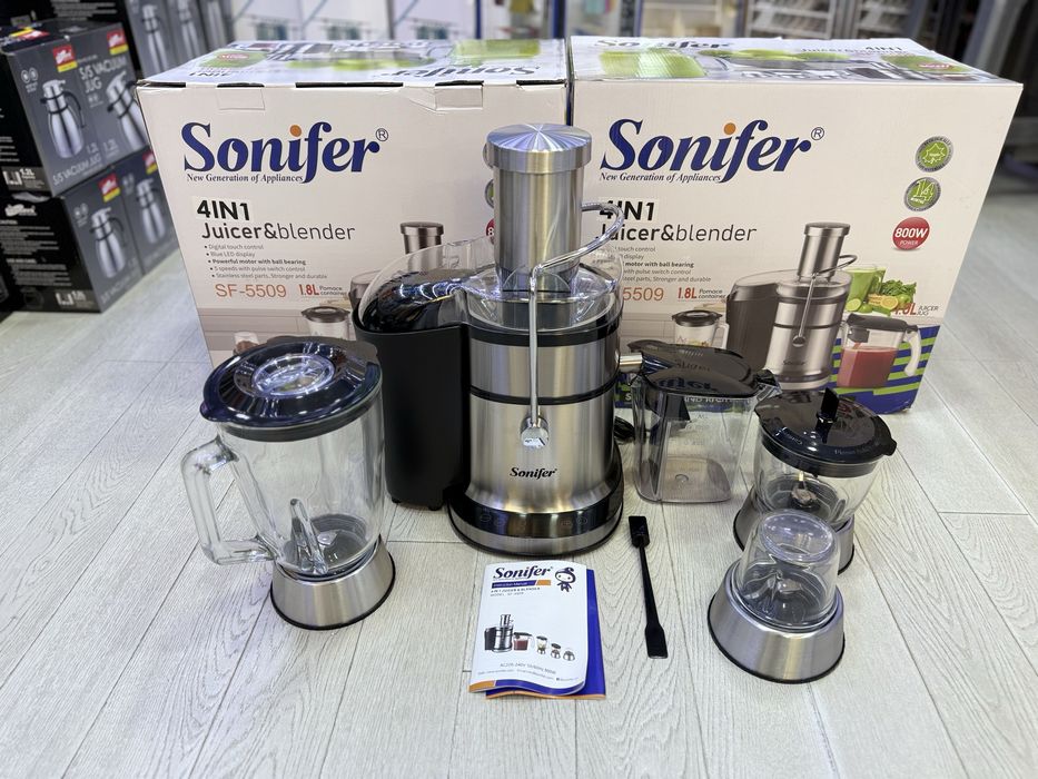 Sonifer 4ta 1da blender, sharbatchiqaruvchi, maydalagich сокавыжымалка