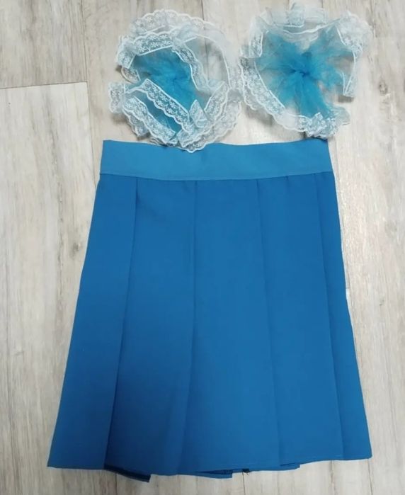 Комплект юбка бантик синий