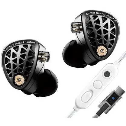 Наушники KZ Phantom Gaming IEMs, 3,5 mm with mic/USB-C