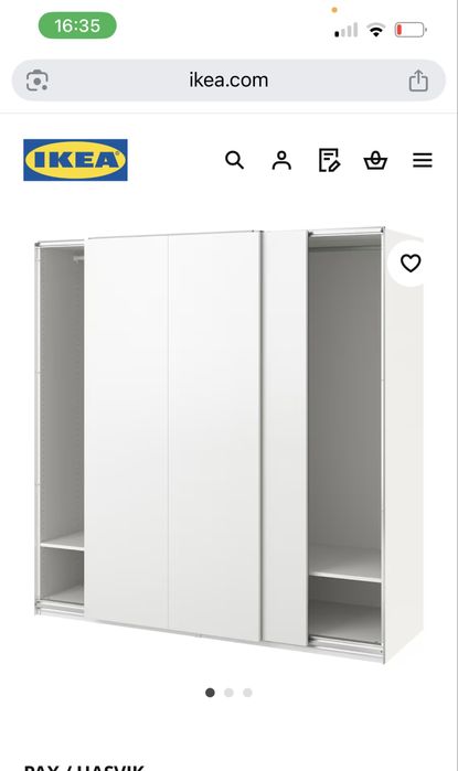 Dulap, alb/alb, 200x66x201 cm