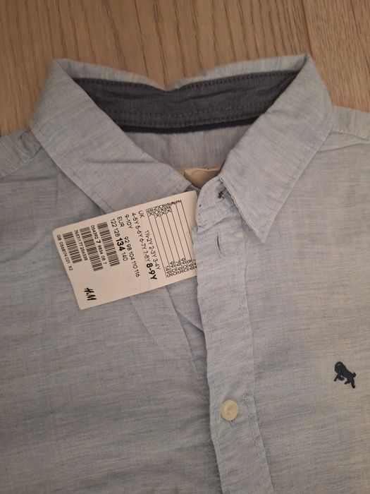Set cămașă +pantaloni scurți, H&M,noi,cu eticheta,8-10 ani