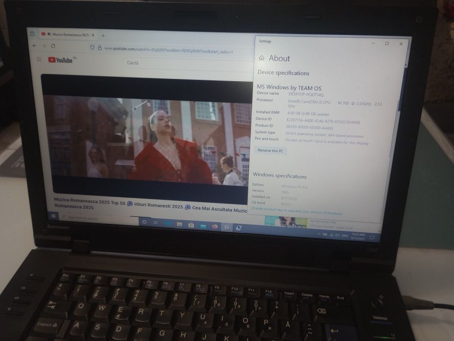 ThinkPad L512, Intel i3,500 GB, ideal tester auto, Windows 10