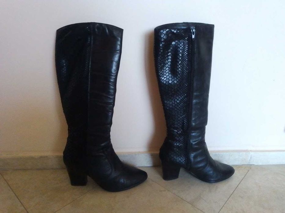 Високи ботуши естествена кожа