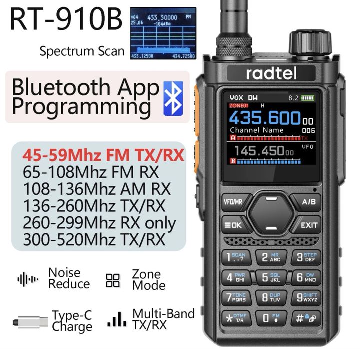 Vand schimb Statie radio portabilă Radtel RT-910B Bluetooth App  Camping drumeții Pază