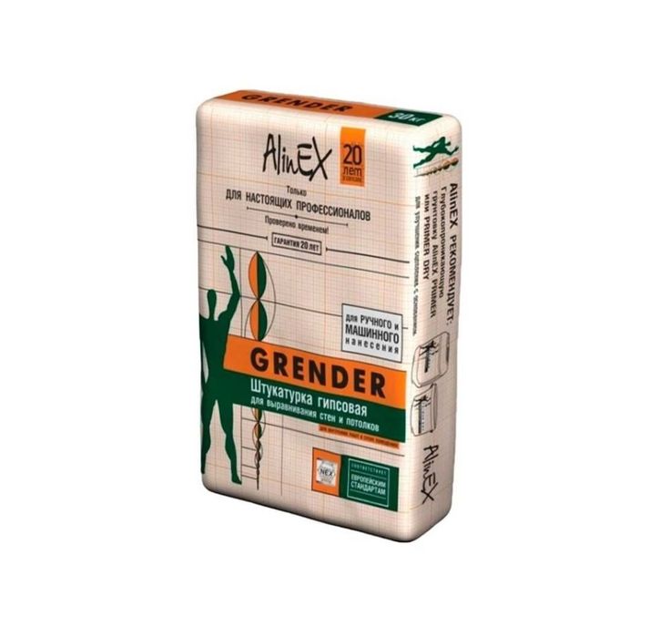 Гипсовая штукатурка Перлитовая (Grender 30кг)Alinex грендер алинекс